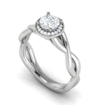 Load image into Gallery viewer, 0.50 cts Solitaire Halo Diamond Platinum Ring JL PT RH RD 209   Jewelove.US
