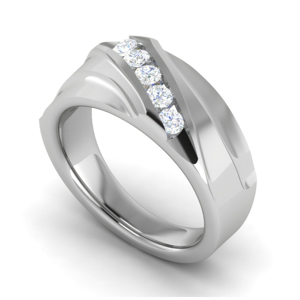 Platinum Ring with Diamonds for Women JL PT MB RD 102  VVS-GH Jewelove.US