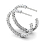Load image into Gallery viewer, Platinum Diamond Hoop Bali Earrings for Women JL PT E DH RD 109   Jewelove.US
