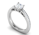 Load image into Gallery viewer, 0.70 cts Solitaire Diamond Shank Platinum Ring JL PT RC CU 171   Jewelove.US

