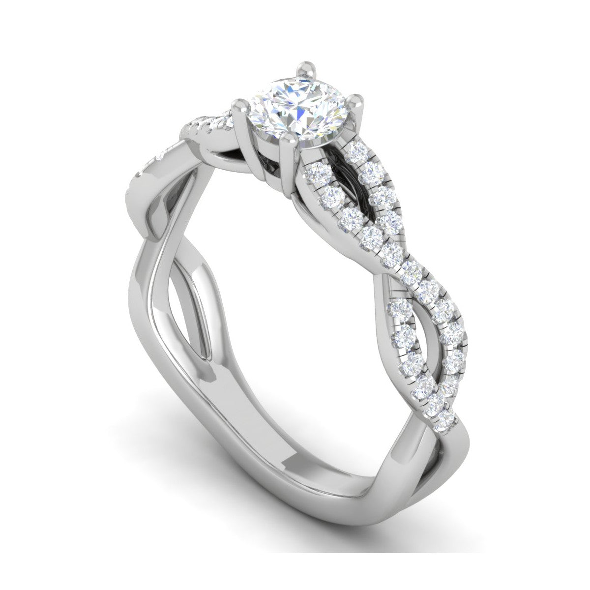 0.30 cts Solitaire Diamond Twisted Shank Platinum Ring for Women JL PT RP RD 150   Jewelove.US