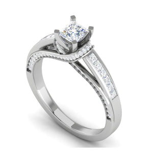 0.30 cts. Princess Cut Diamond Split Shank Platinum Solitaire Engagement Ring JL PT RP PR 206   Jewelove.US