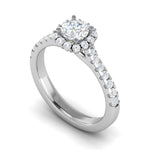 Load image into Gallery viewer, 0.50 cts Halo Diamond Shank Solitaire Platinum Ring JL PT RH RD 143   Jewelove.US
