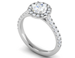 Load image into Gallery viewer, 0.70 cts Solitaire Halo Diamond Shank Platinum Ring JL PT RH RD 102   Jewelove.US
