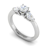 Load image into Gallery viewer, 0.70 cts Solitaire with Pear Cut Diamond Accents Platinum Ring JL PT R3 RD 104   Jewelove.US
