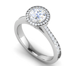 Load image into Gallery viewer, 0.70cts Solitaire Platinum Halo Diamond Shank Ring JL PT RH RD 125   Jewelove.US
