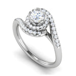 Load image into Gallery viewer, 0.30 cts Solitaire Double Halo Diamond Shank Platinum Ring JL PT RP RD 122   Jewelove.US
