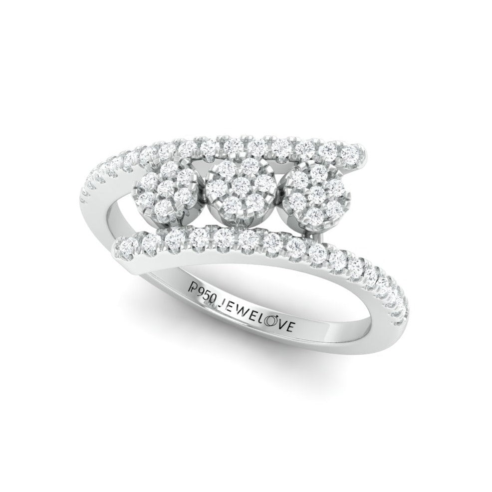 Designer Platinum Ring with Diamonds for Women JL PT 974