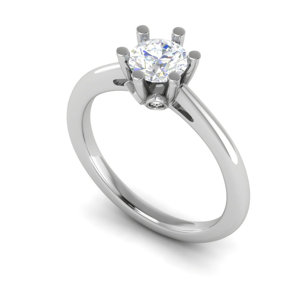 0.70 cts Solitaire 6 Prongs Platinum Ring JL PT RS RD 114   Jewelove.US