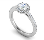 Load image into Gallery viewer, 0.50 cts Solitaire Halo Diamond Shank Platinum Ring JL PT RH RD 114   Jewelove.US
