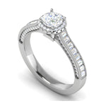 Load image into Gallery viewer, 0.50 cts Solitaire Halo Diamond Shank Platinum Ring JL PT RH RD 207   Jewelove.US
