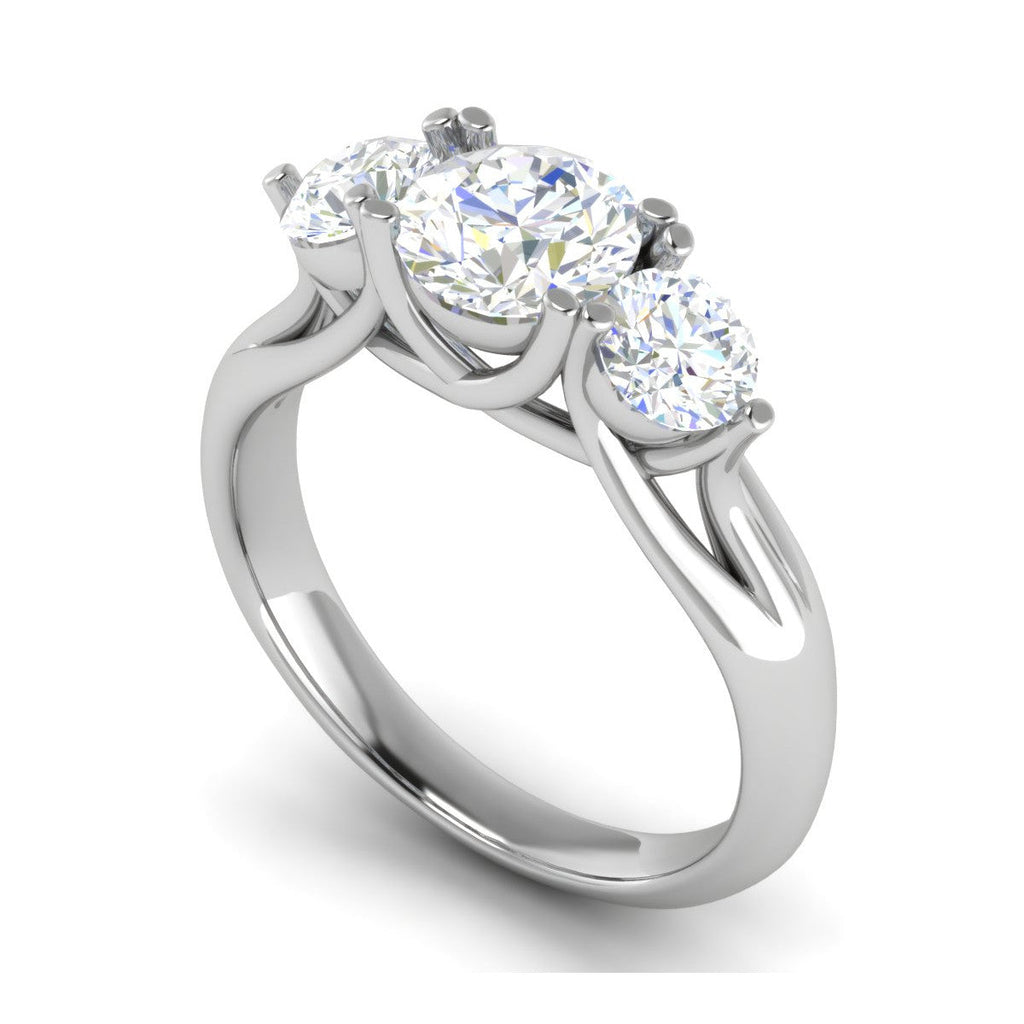 0.50 cts. Solitaire Three Stone Diamond Platinum Engagement Ring JL PT R3 RD 120-A   Jewelove.US