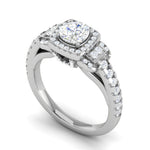 Load image into Gallery viewer, 0.50cts Solitaire Halo Diamond Shank Platinum Ring JL PT 202   Jewelove.US
