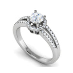 Load image into Gallery viewer, 0.30 cts. Solitaire Halo Diamond Split Shank Platinum Engagement Ring  for Women JL PT WB6017   Jewelove
