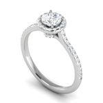 Load image into Gallery viewer, 0.50 cts Solitaire Halo Diamond Shank Platinum Ring JL PT RH RD 249   Jewelove.US
