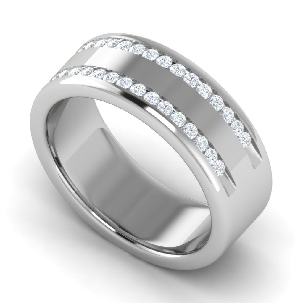Platinum Ring with Diamonds for Men JL PT MB RD 142  VVS-GH Jewelove.US