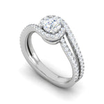 Load image into Gallery viewer, 0.50cts Solitaire Halo Diamond Split Shank Platinum Ring JL PT TR1639M   Jewelove.US
