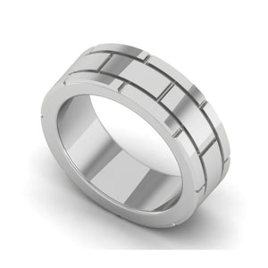 Plain Platinum Couple Ring JL PT MB 138  Men-s-Ring-only Jewelove.US
