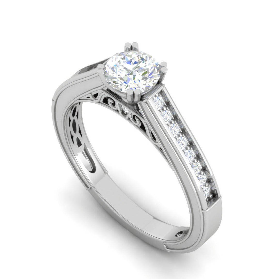 0.30 cts Solitaire Diamond Shank Platinum Ring for Women JL PT RV RD 112   Jewelove