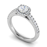 Load image into Gallery viewer, 0.50 cts Solitaire Halo Diamond Shank Platinum Ring JL PT RH RD 173   Jewelove.US
