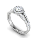 Load image into Gallery viewer, 0.50 cts Solitaire Halo Diamond Split Shank Platinum Ring JL PT RH RD 224   Jewelove.US
