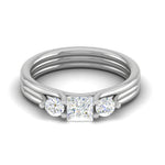 Load image into Gallery viewer, 0.70 cts. Princess Cut Solitaire Platinum Diamond Ring JL PT R3 PR 142   Jewelove.US
