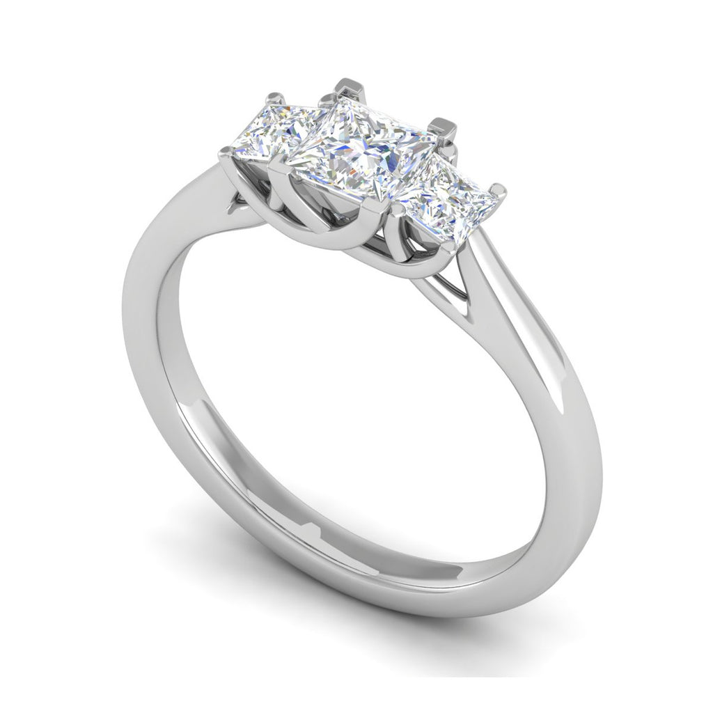 0.50 cts. Princess Cut Solitaire Platinum Diamond Ring JL PT R3 PR 158   Jewelove.US