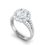 Load image into Gallery viewer, 0.50cts Solitaire Halo Diamond Split Shank Platinum Ring JL PT WB5798E   Jewelove.US

