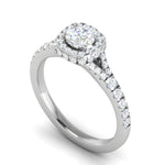 Load image into Gallery viewer, 0.50 cts Solitaire Halo Diamond Shank Platinum Ring JL PT RH RD 234   Jewelove.US
