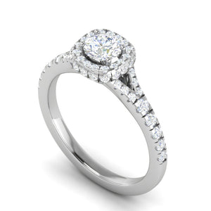 0.50 cts Solitaire Halo Diamond Shank Platinum Ring JL PT RH RD 234   Jewelove.US
