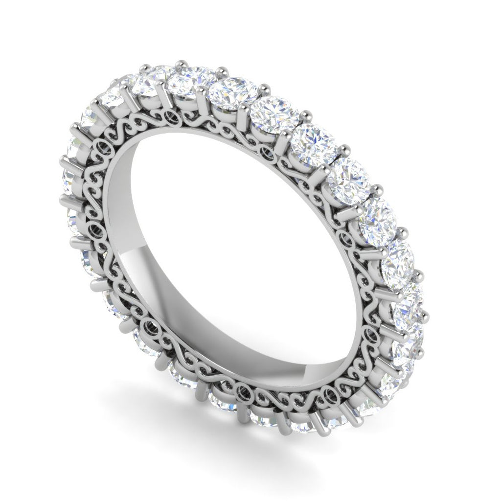 Platinum Ring With Diamonds for Women JL PT ET RD 110  VVS-GH Jewelove.US