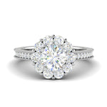 Load image into Gallery viewer, 0.70cts Solitaire Halo Diamond Shank Platinum Diamond Ring JL PT RH RD 162   Jewelove.US
