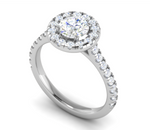 Load image into Gallery viewer, 1.00 cts Solitaire Halo Diamond Shank Platinum Ring JL PT RH RD 103   Jewelove.US
