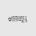 Load and play video in Gallery viewer, 0.50cts. Princess Cut Solitaire Platinum Diamond Shank Engagement Ring JL PT 0099
