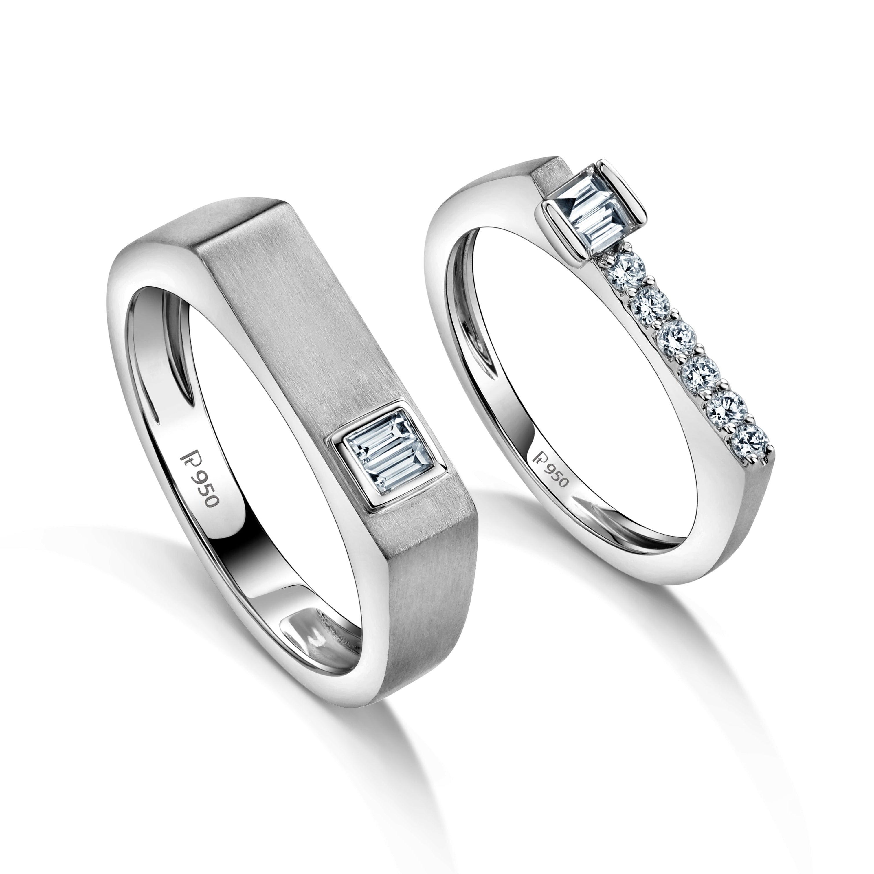 Platinum Diamonds Couple Ring JL PT 1052  Both Jewelove
