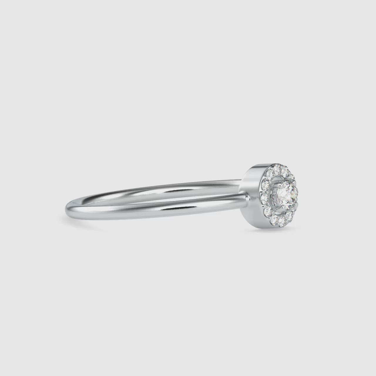 10 Pointer Platinum Halo Diamond Engagement Ring JL PT 0601
