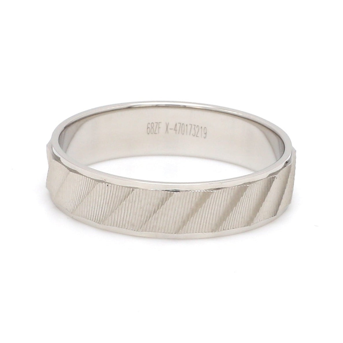 Designer Plain Platinum Love Bands with Unique Slanting Texture JL PT 1108
