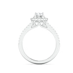 Load image into Gallery viewer, 50-Pointer Platinum Halo Solitaire Ring with Diamond Shank for Women JL PT 977
