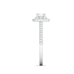 Load image into Gallery viewer, 50-Pointer Platinum Halo Solitaire Ring with Diamond Shank for Women JL PT 977
