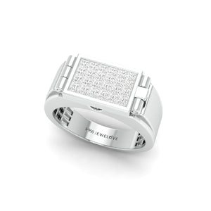 Designer 18K White Gold with Diamond Princess Cut Ring with a Openable Secret Message for Men JL PT 1009