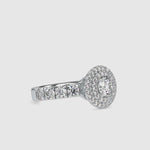 Load and play video in Gallery viewer, 20-Pointer Platinum Double Halo Diamond Shank Engagement Ring JL PT 0039
