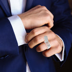 Load image into Gallery viewer, Designer 18K White Gold with Diamond Princess Cut Ring with a Openable Secret Message for Men JL PT 1009
