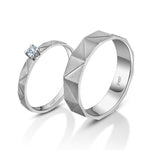 Load image into Gallery viewer, Designer Platinum Love Bands with Diamond JL PT 1064  Both Jewelove.US
