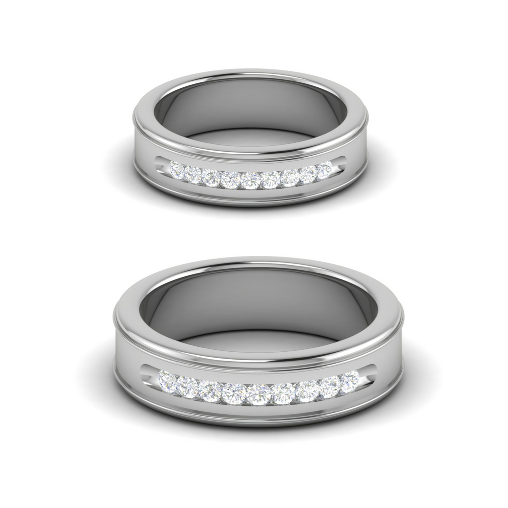 Platinum Unisex Ring with Diamonds JL PT MB RD 140  Both Jewelove.US