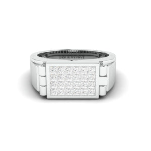Designer 18K White Gold with Diamond Princess Cut Ring with a Openable Secret Message for Men JL PT 1009