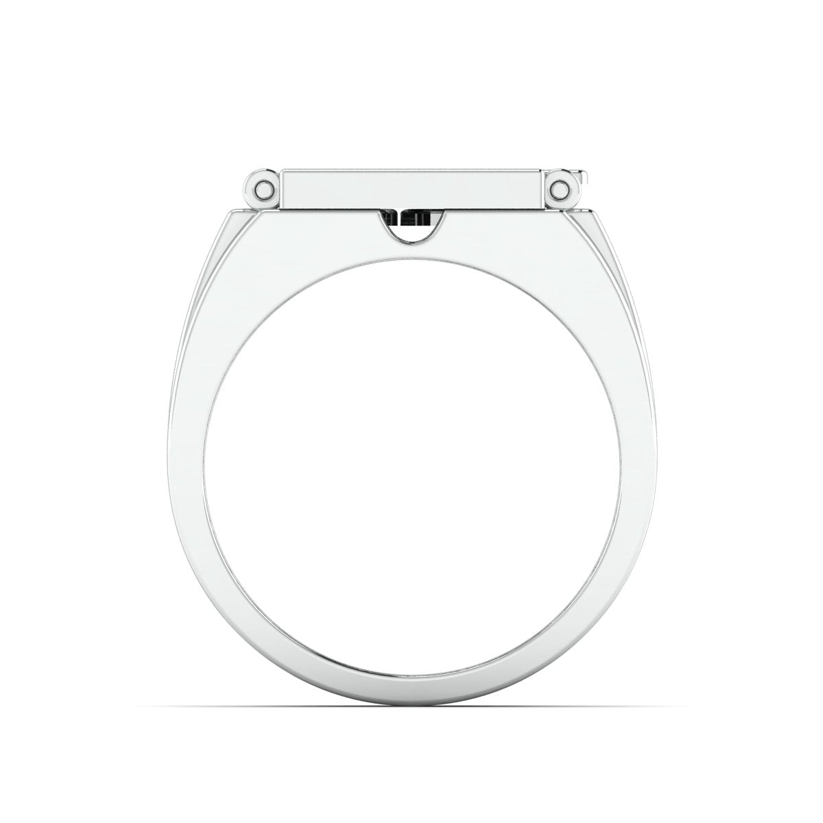 Designer 18K White Gold with Diamond Princess Cut Ring with a Openable Secret Message for Men JL PT 1009