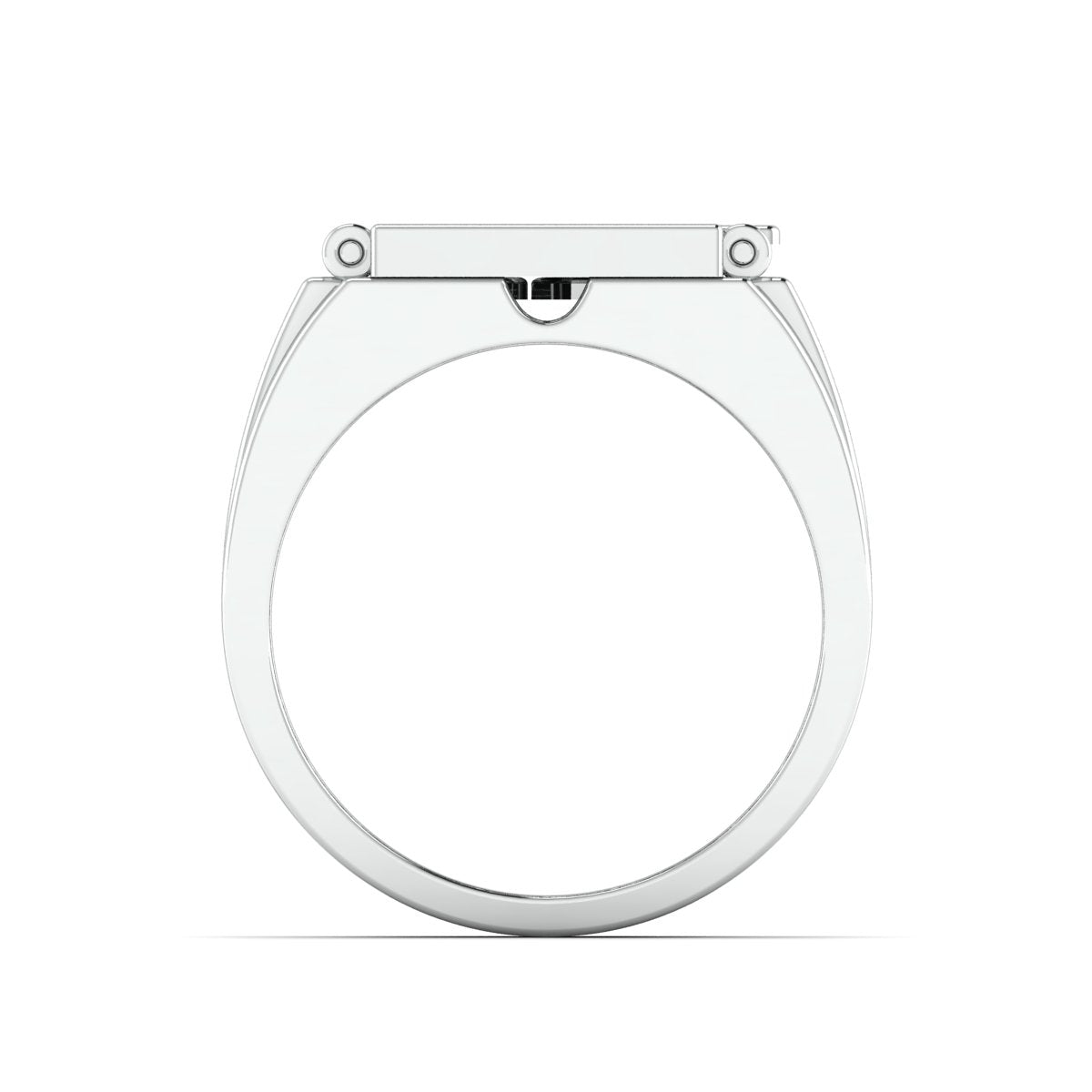 Designer 18K White Gold with Diamond Princess Cut Ring with a Openable Secret Message for Men JL PT 1009