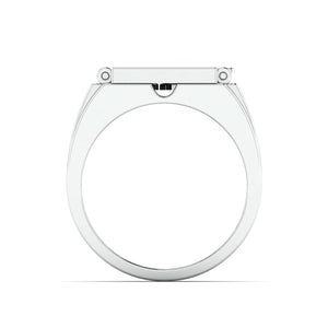 Designer 18K White Gold with Diamond Princess Cut Ring with a Openable Secret Message for Men JL PT 1009