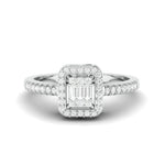 Load image into Gallery viewer, Emerald Cut Solitaire-look Platinum Engagement Ring for Women JL PT 1011   Jewelove
