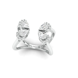 Designer Platinum Baguette Diamond Ring for Women JL PT 1007